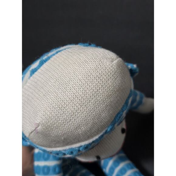 Sock Monkey Blue & Green Striped Plush Street Players 2009 Stuffed Animal 17.5” - Picture 9 of 12